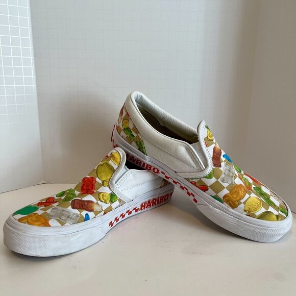 VANS X Haribo Classic Slip On Goldbears Checkerboard Multi Kids 3 Sneakers Gummy - Picture 3 of 10